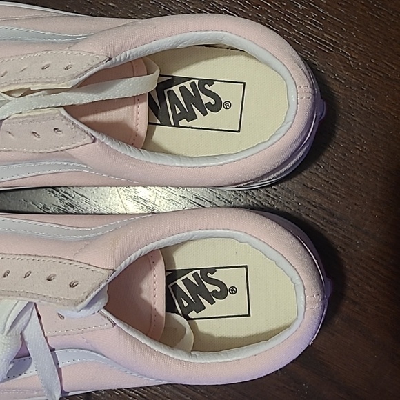 Old Skool Vans NEW never worn blush light pink and white size 9 W or 7.5 M sweet - Picture 4 of 10
